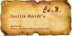 Csillik Miklós névjegykártya
